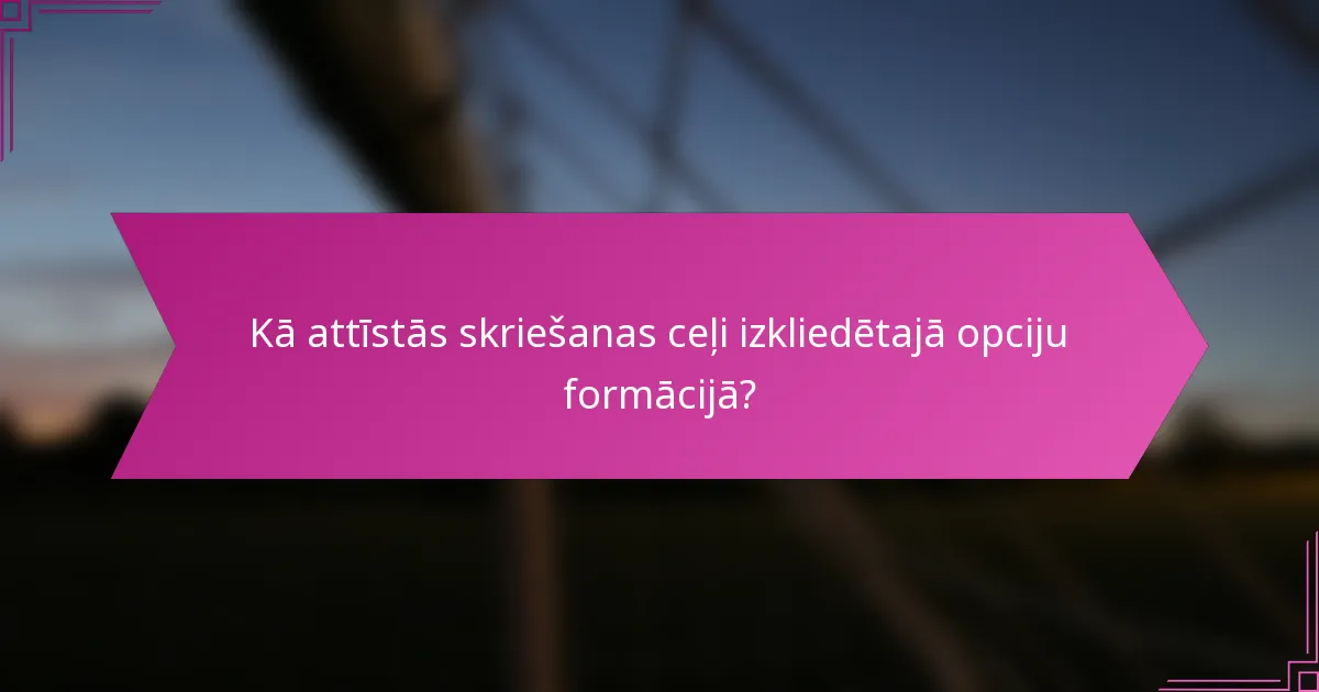 Kā attīstās skriešanas ceļi izkliedētajā opciju formācijā?