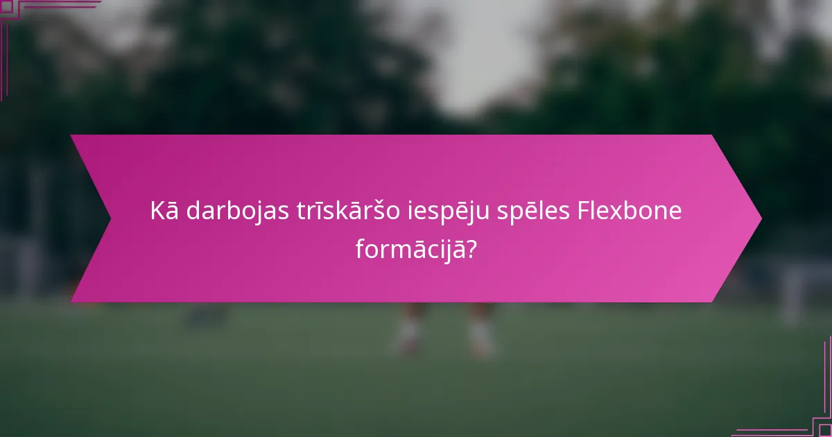 Kā darbojas trīskāršo iespēju spēles Flexbone formācijā?
