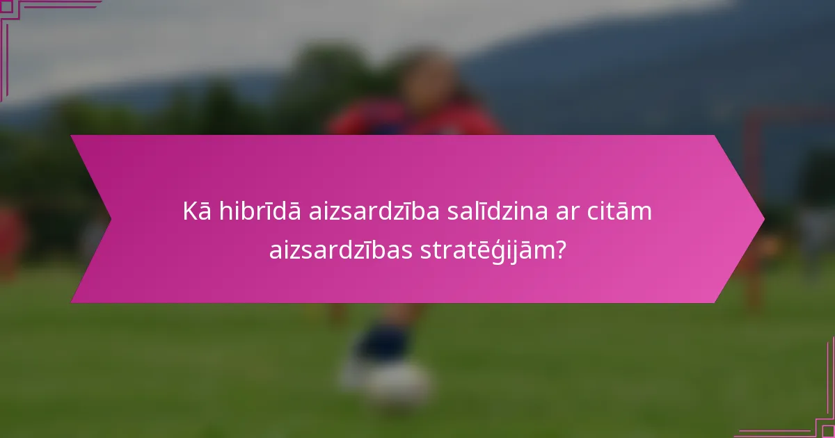 Kā hibrīdā aizsardzība salīdzina ar citām aizsardzības stratēģijām?