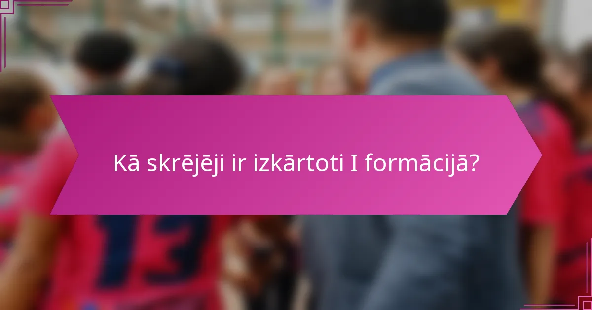 Kā skrējēji ir izkārtoti I formācijā?