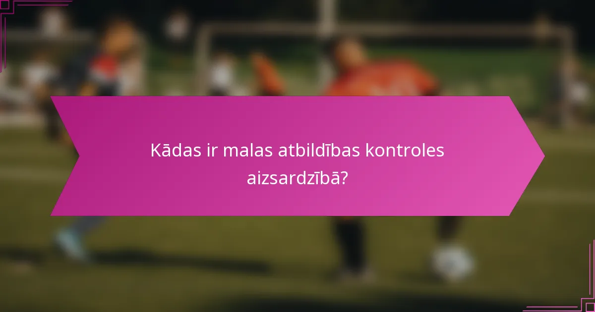 Kādas ir malas atbildības kontroles aizsardzībā?