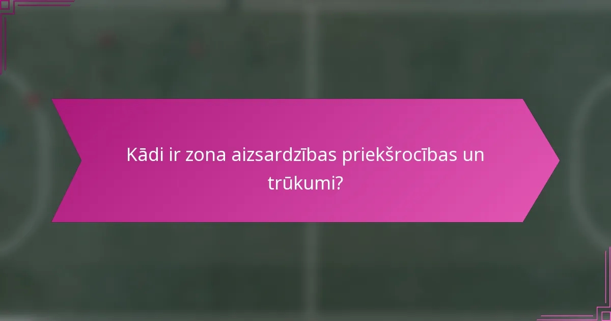 Kādi ir zona aizsardzības priekšrocības un trūkumi?